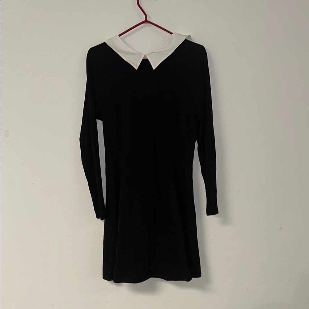 Black Fit and Flare Dress with Peter Pan Collar